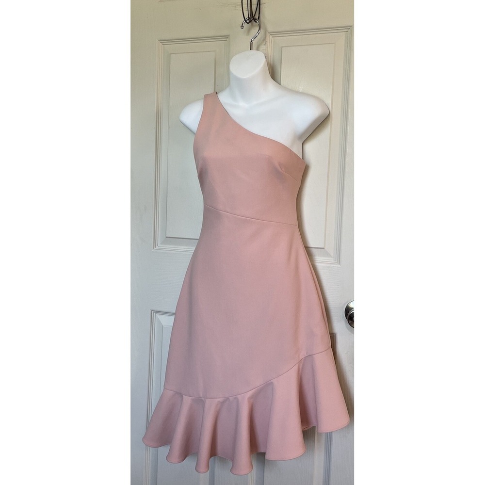 Cinq A Sept Stella Asymmetrical One Shoulder Formal Dress Pink Womens 6 - Picture 2 of 15